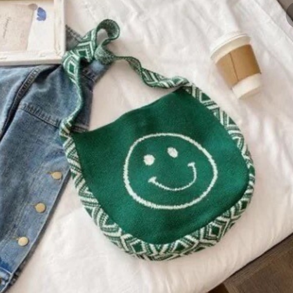 Handbags - Bohemian Aztec Shoulder Smile Woven Beach Pool Vacation Casual Spring Summer Bag